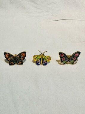 Colorful Butterfly Enamel Pin Bundle Spring Aesthetic Pins Set of 3